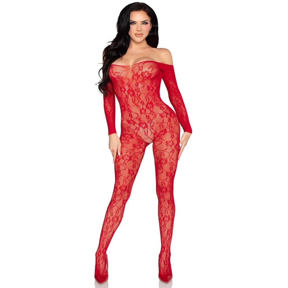 Leg Avenue - Lace Lingerie Bodystocking - Rood
